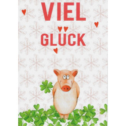 Postkarte - Viel Glück Schwein